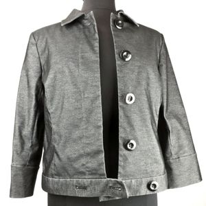 Anne Klein Black Denim Stretch Moto Jacket